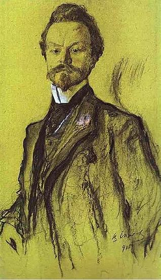 Valentin Serov Portrait of the Poet Konstantin Balmont France oil painting art